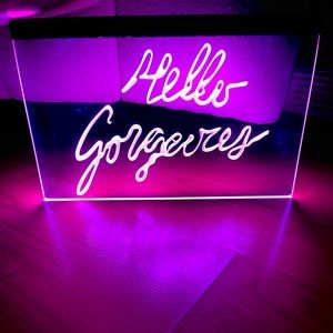 HELLO GORGEOUS LED NEON PINK LIGHT SIGN 8x12